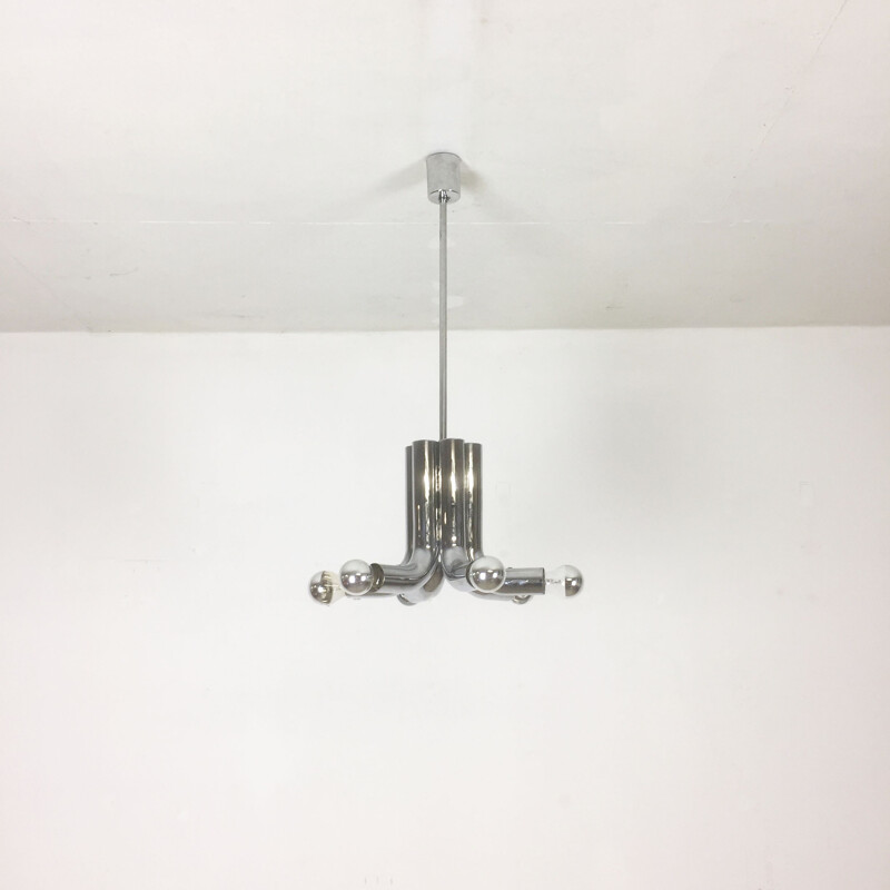Modernist chrome Sputnik hanging lamp by Cosack Lights, Germany - 1960s