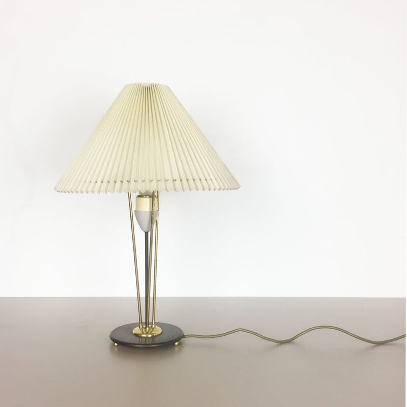 Vintage Italian lamp with a pleated beige shade - 1960s