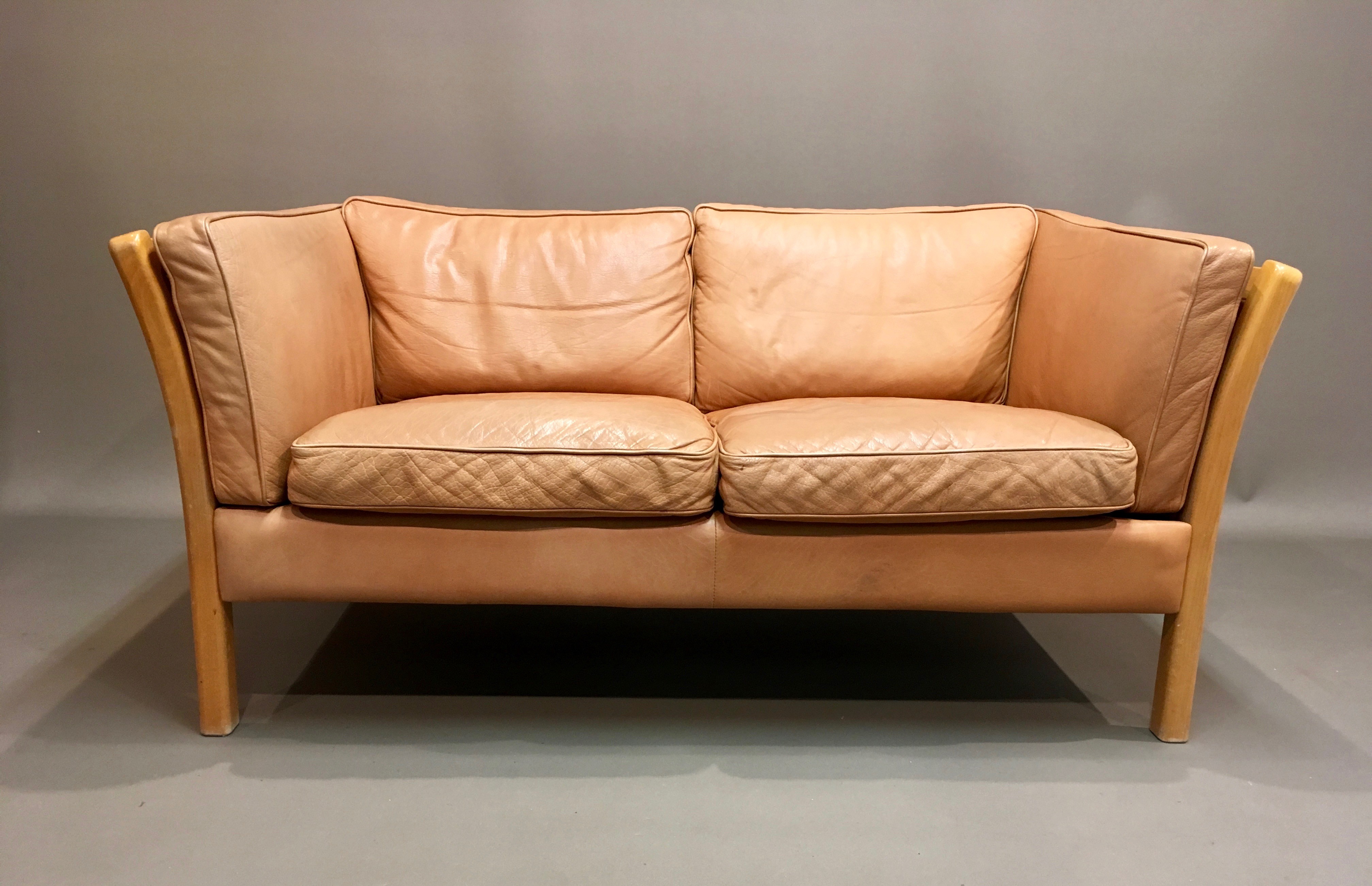 1980s leather sofa 4 seater