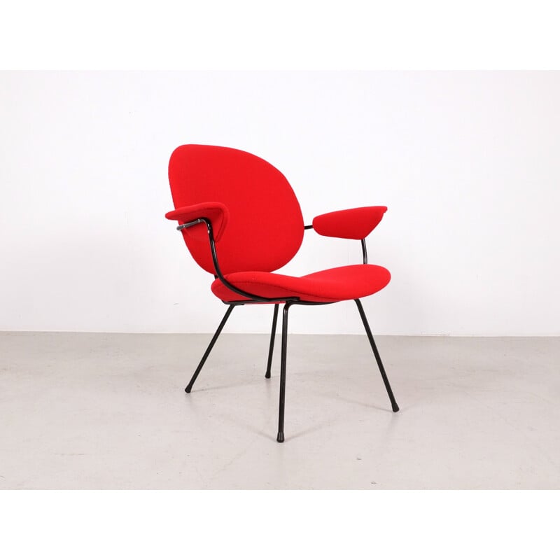 Red easy Chair by W.H. Gispen for Kembo - 1950s