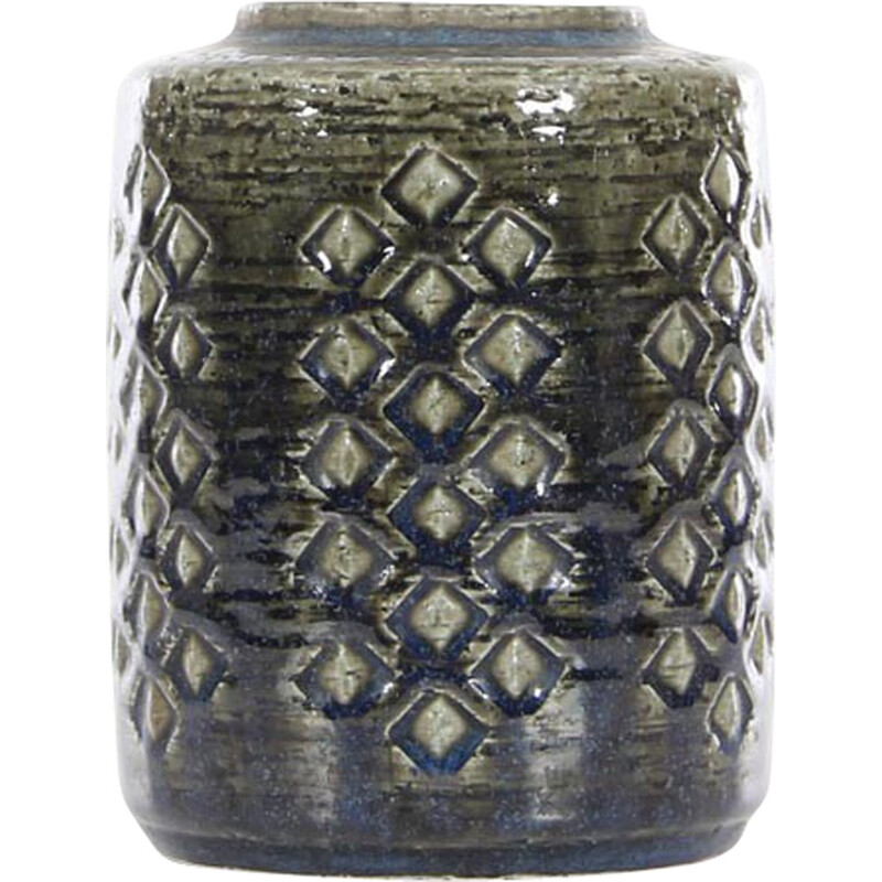 Green ceramic bronze vase by Per and Annelise Linnemann Schmidt for Palshus - 1960s
