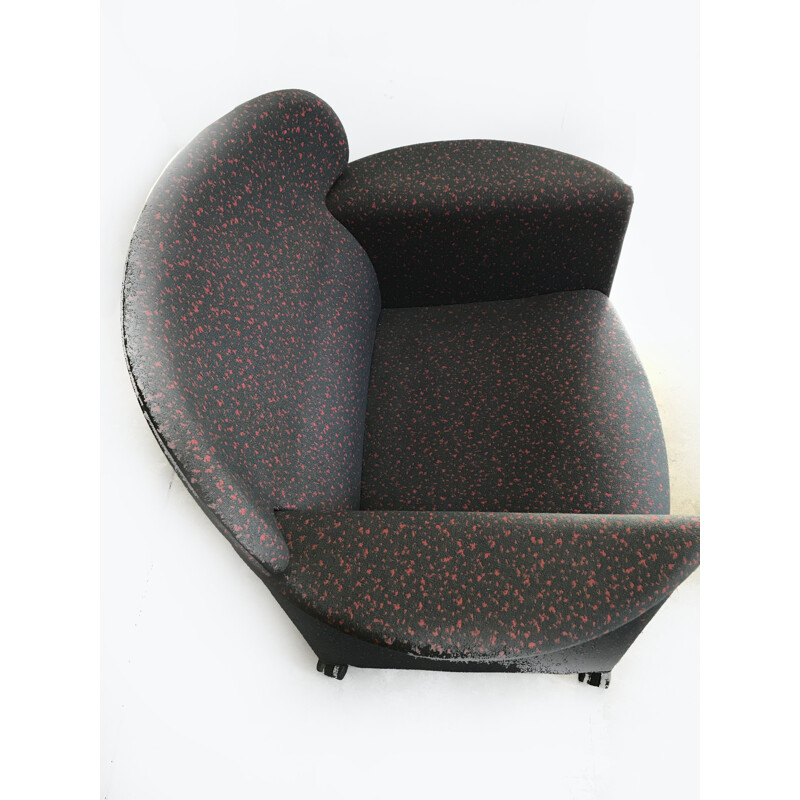 Vintage Italian armchair in fabric - 1980s 
