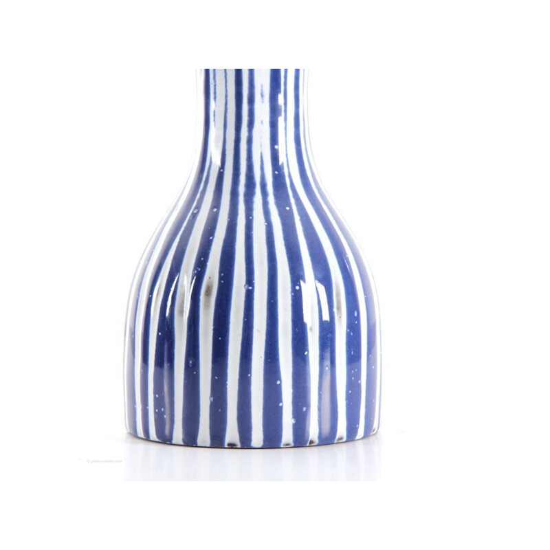 Scandinavian ceramic, striped vase by Mari Simmulson for Upsala Ekeby - 1960s