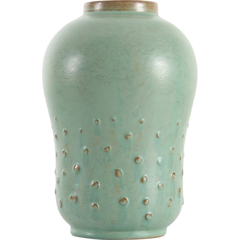 Large Scandinavian ceramic gourd vase by Ewald Dahlskog for Bo Fajans - 1960s