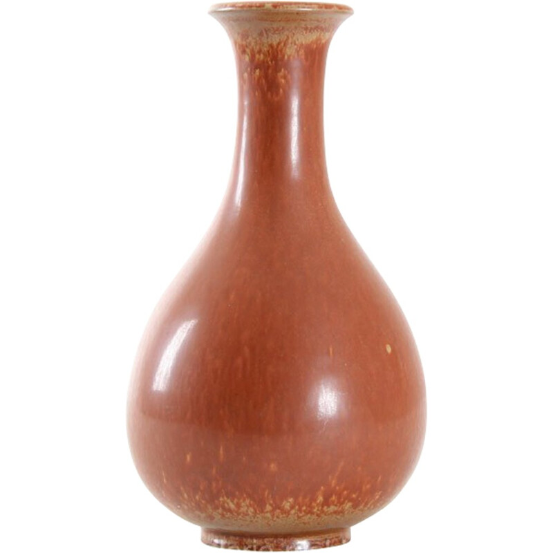 Scandinavian ceramic: orange vase by Gunnar Nylund for Rorstrand - 1960