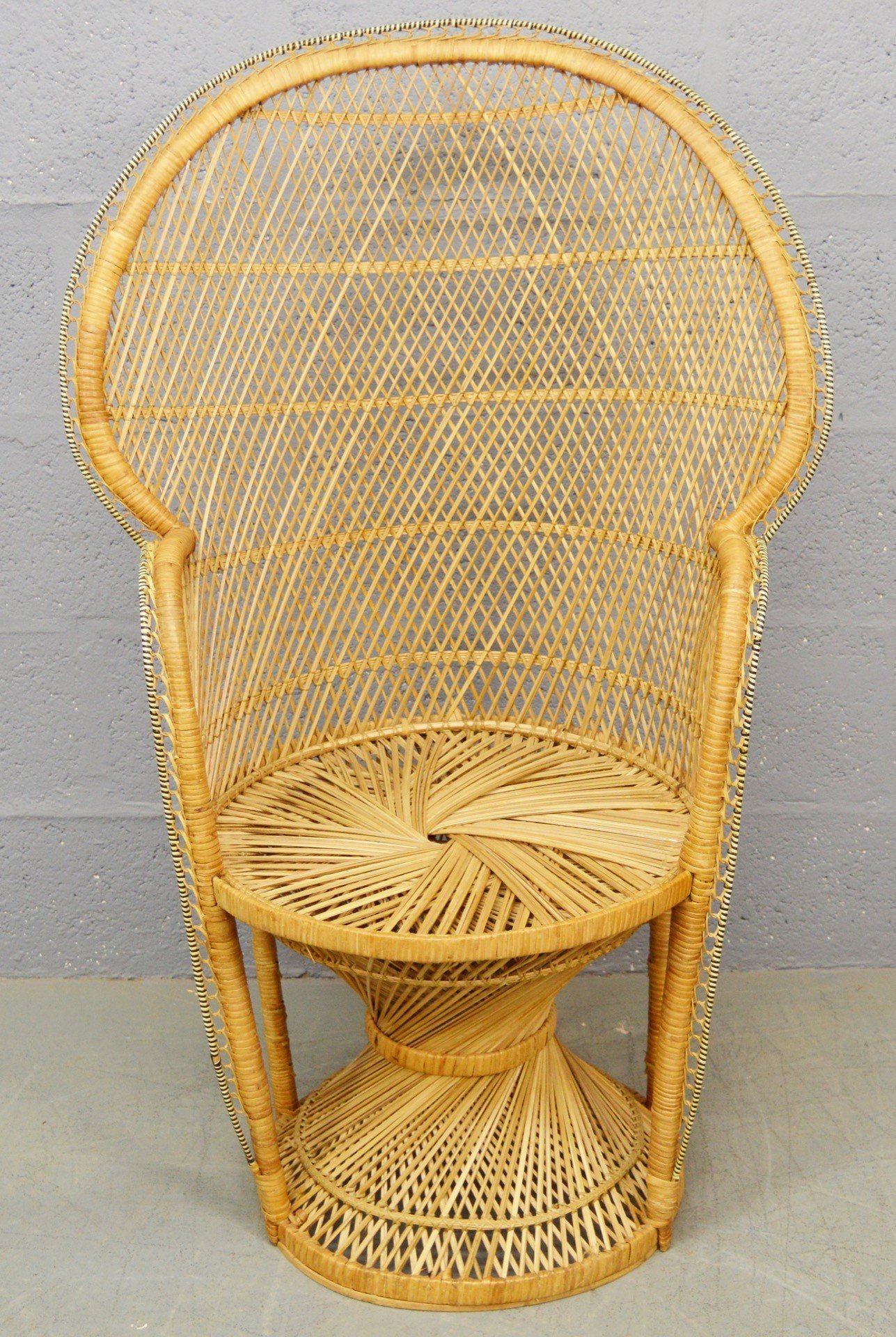 Vintage wicker "Peacock" chair 1970s Design Market