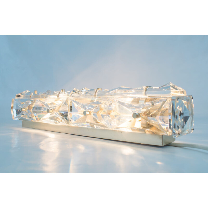 Pair of Tubular Crystal Glass Wall Lamps for Kinkeldey - 1960s