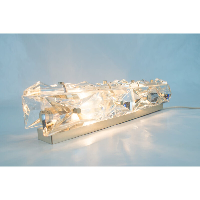 Pair of Tubular Crystal Glass Wall Lamps for Kinkeldey - 1960s