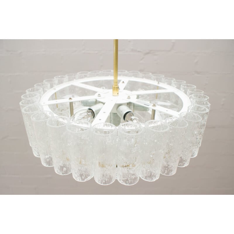 Large 3-Tier Chandelier with Ice Glass Elements from Doria - 1960s