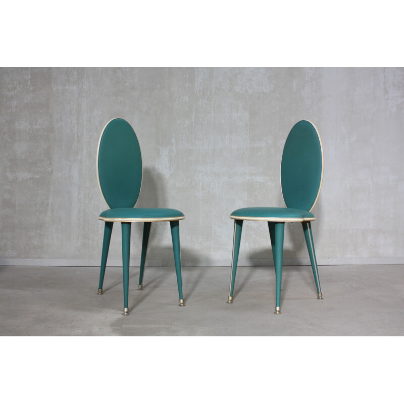Pair of Vintage Dining Chairs by Umberto Mascagni - 1950s