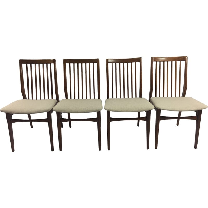 Set of 4 Dutch Walnut Dining Chairs - 1960s