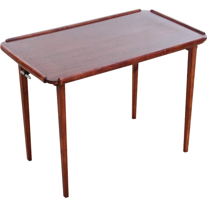 Scandinavian folding mahogany side table - 1950s