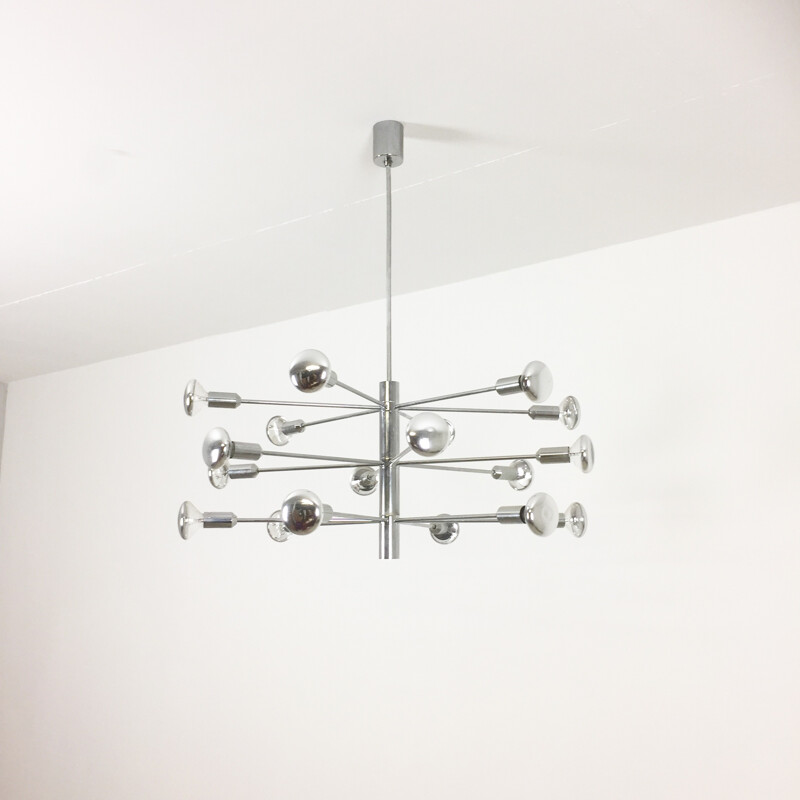 Modernist Chrome Sputnik Hanging Light by Cosack Lights - 1960s