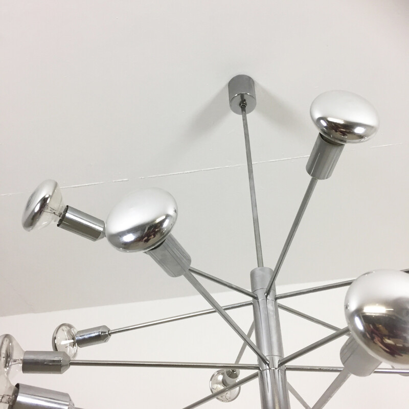 Modernist Chrome Sputnik Hanging Light by Cosack Lights - 1960s