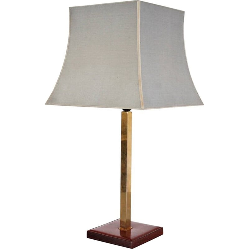 Leather table lamp by Delvaux - 1960s