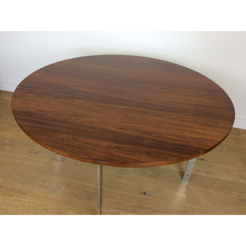 Vintage dining table in rosewood and chrome by Richard Young for Merrow Associates - 1970s