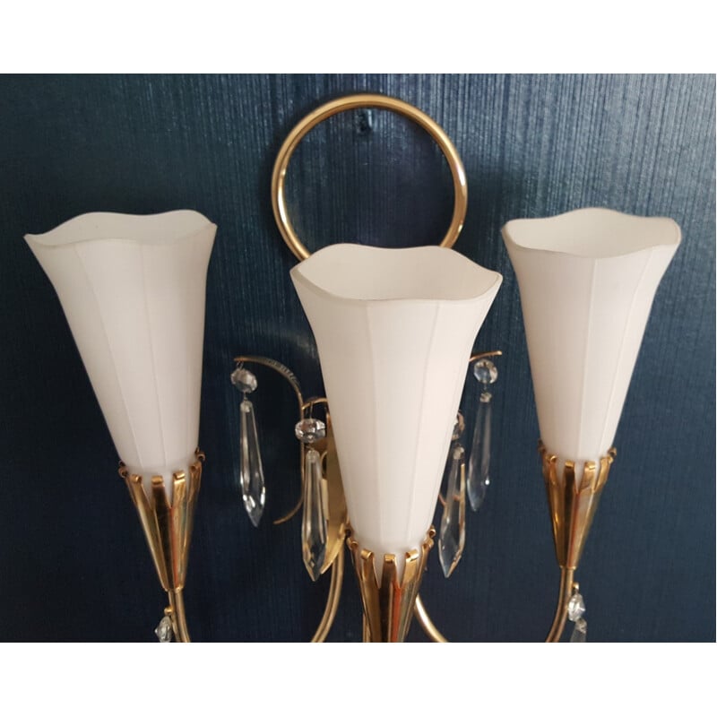 Arum wall lamp with 3 lights for Lunel - 1950s