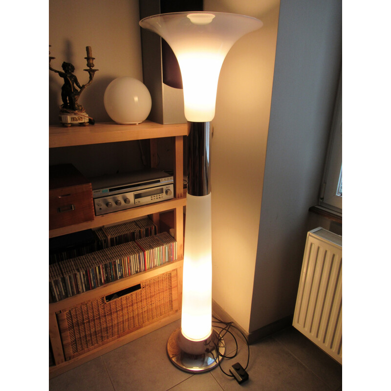 Large floor lamp in glass - 1970s