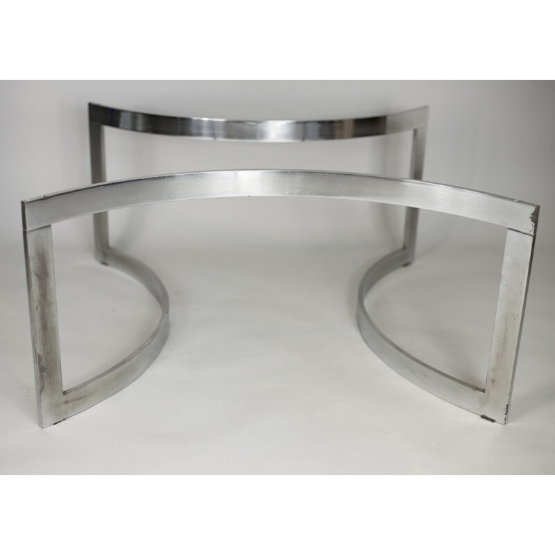 Coffee table in steel and glass for Dassas - 1960s