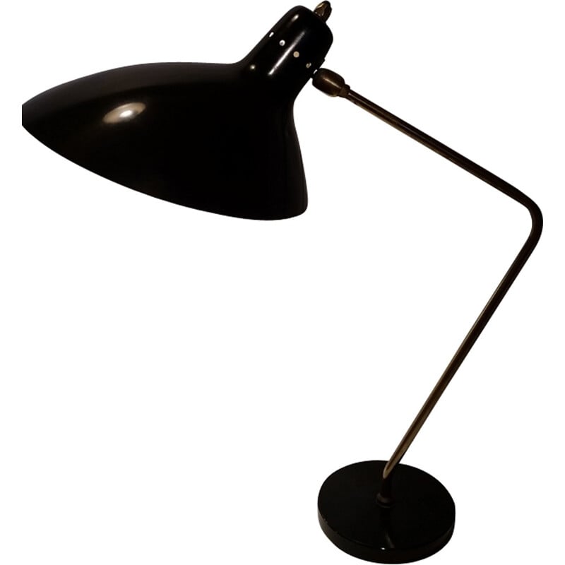 Vintage black desk lamp by Jean Boris Lacroix - 1965