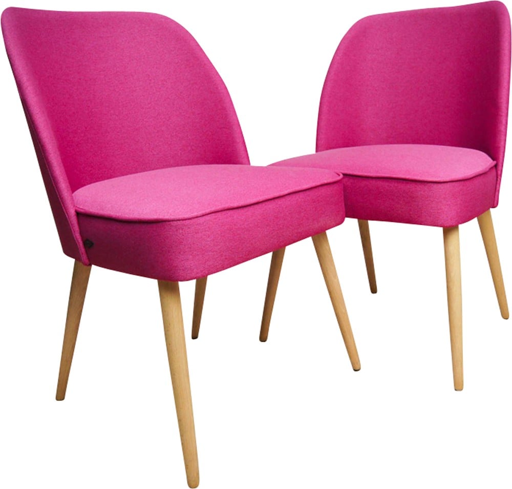 Vintage set of 2 Small Pink Cocktail Chairs 1960s