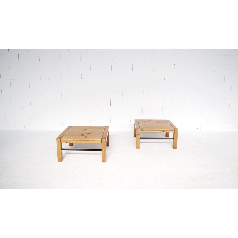 Pair of mid-century coffee tables in pin - 1960s