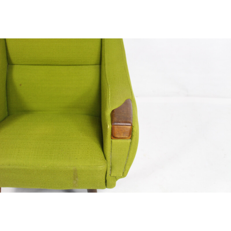 Vintage green armchair in Rosewood by H.W. Klein - 1960s