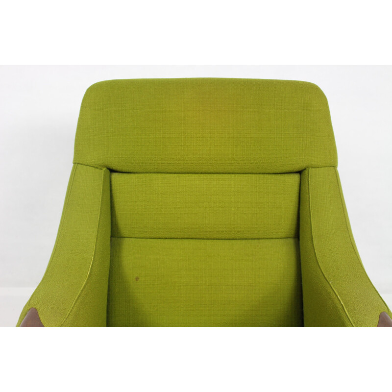 Vintage green armchair in Rosewood by H.W. Klein - 1960s