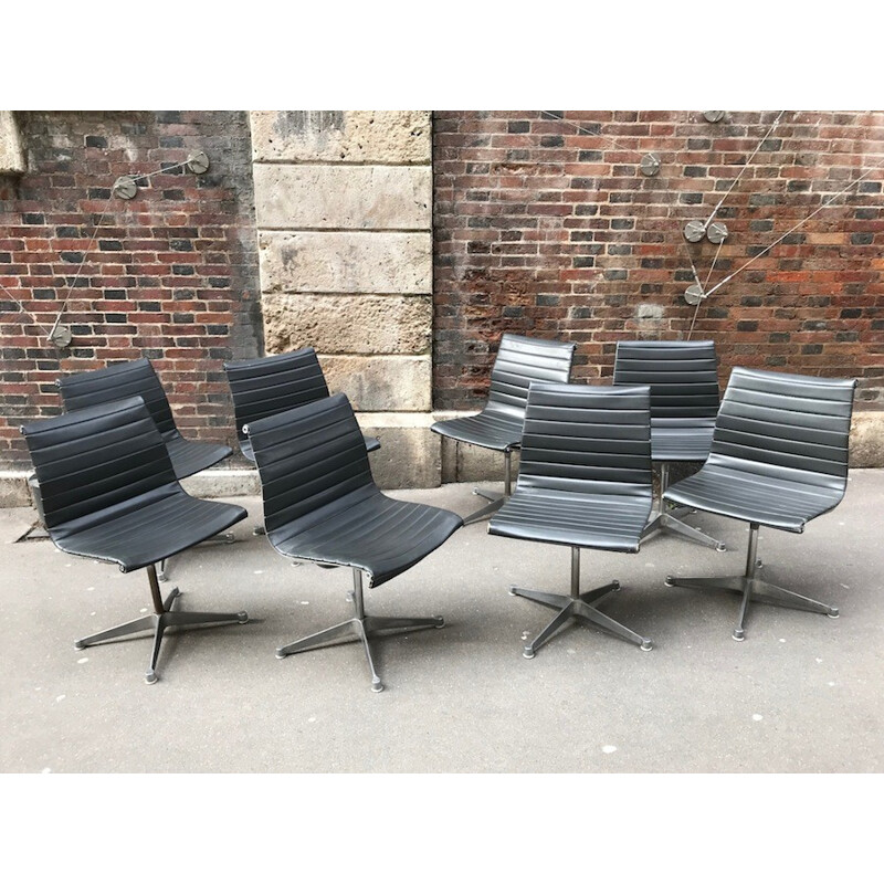 Set of 8 Eames armchairs model "EA101" for Herman Miller - 1960s