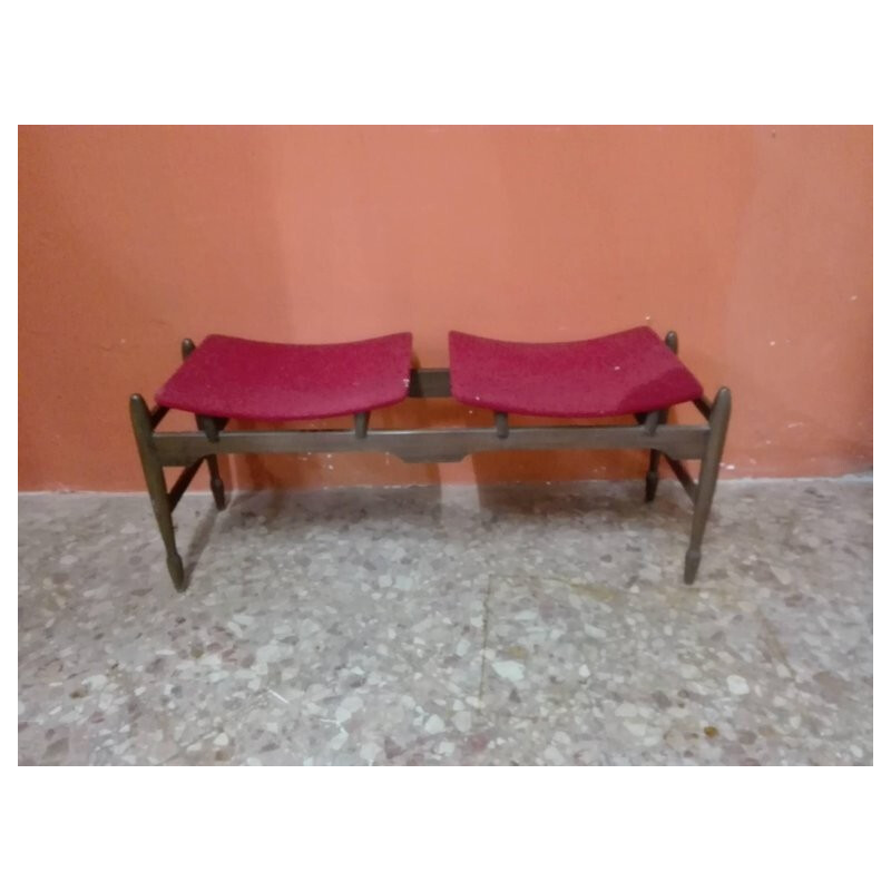 Vintage Danish Bench with Two Seats - 1970s