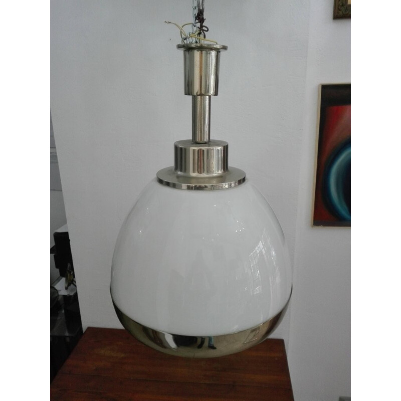 Vintage glass pendant lamp by Pia Guidetti Crippa for Lumi - 1960s