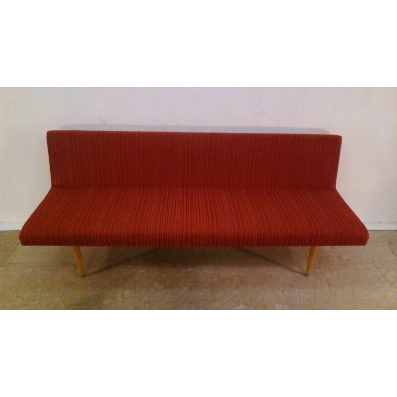 Vintage wooden 3-seater sofa by Miroslav Navrátil - 1960s