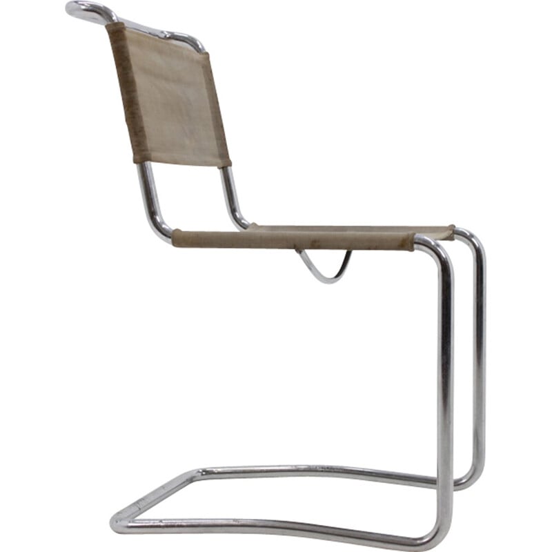 Vintage chromed Bauhaus chair by J. Halabala for UP Závody - 1930s