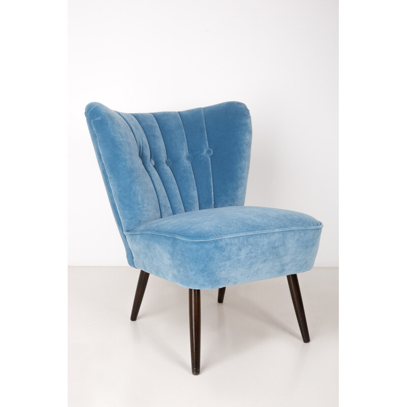 Vintage "Baby Blue" Velvet Armchair - 1960s