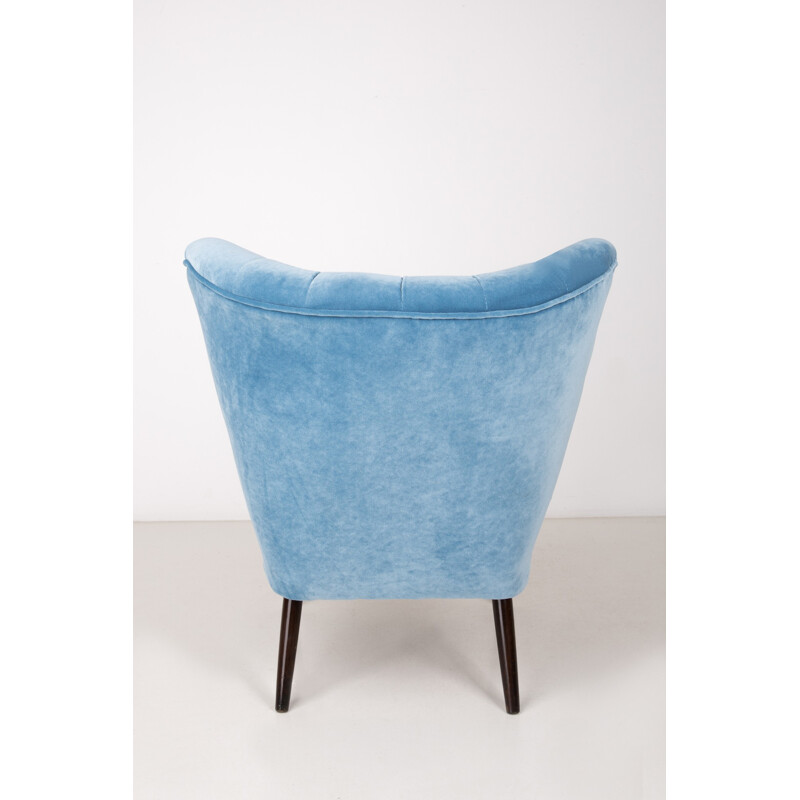 Vintage "Baby Blue" Velvet Armchair - 1960s