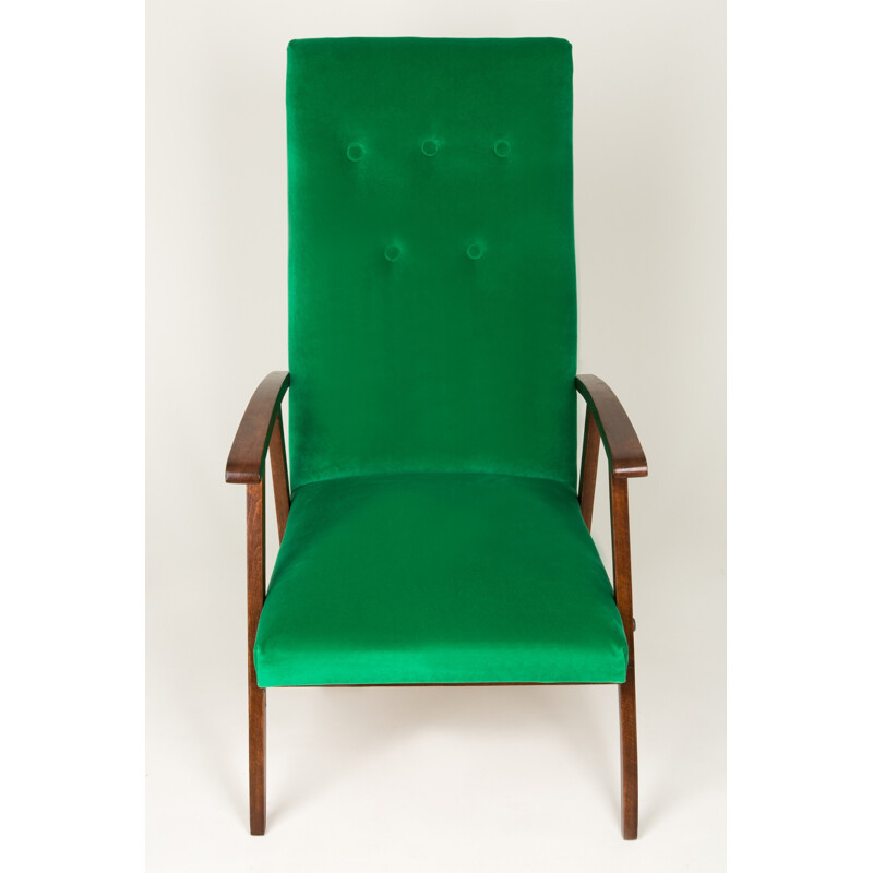 Vintage Green Velvet Armchair - 1960s