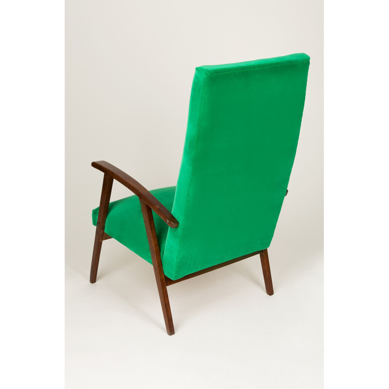 Vintage Green Velvet Armchair - 1960s