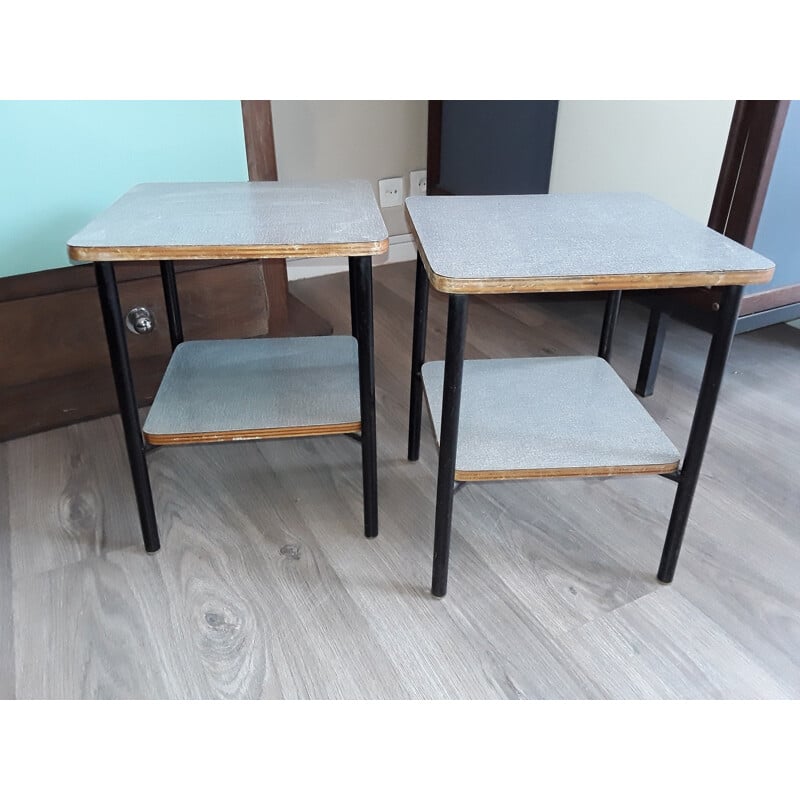 Pair of small vintage tables by Pierre Guariche - 1950s
