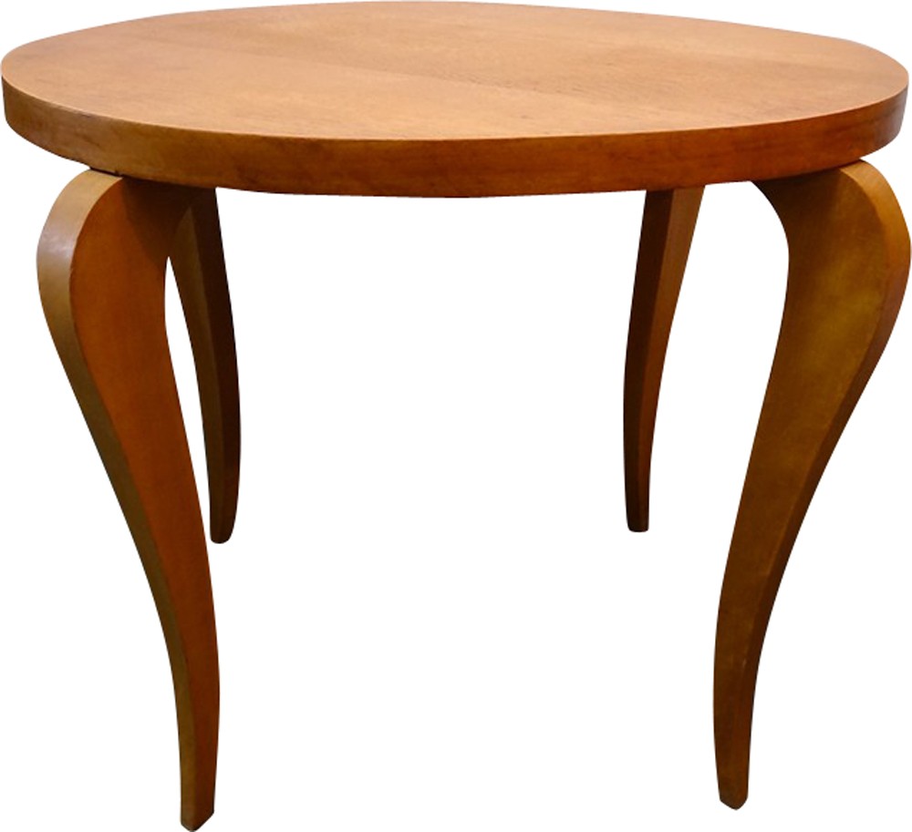 Round Coffee Table In Light Wood 1960s Design Market