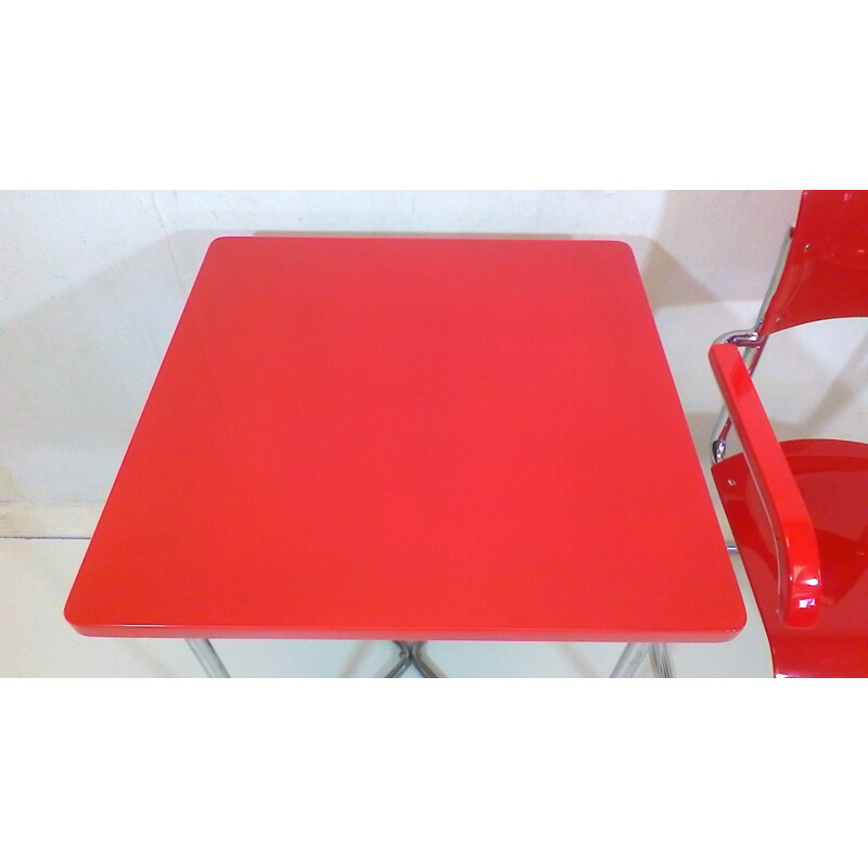Set of vintage red desk by Robert Slezák - 1930