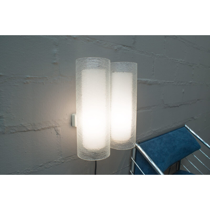 Double Wall Lamp with Glass Cylinder by Doria Leuchten - 1960s