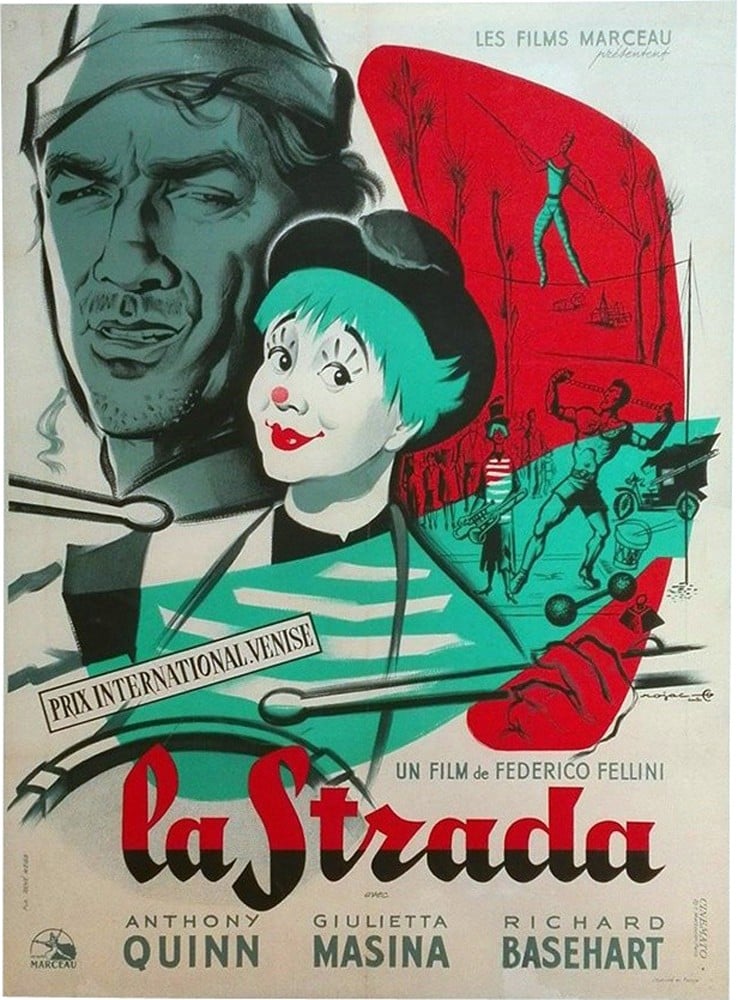 Movie POSTER.Fellini La Strada.Home Studio Room wall decoration art print.q633 