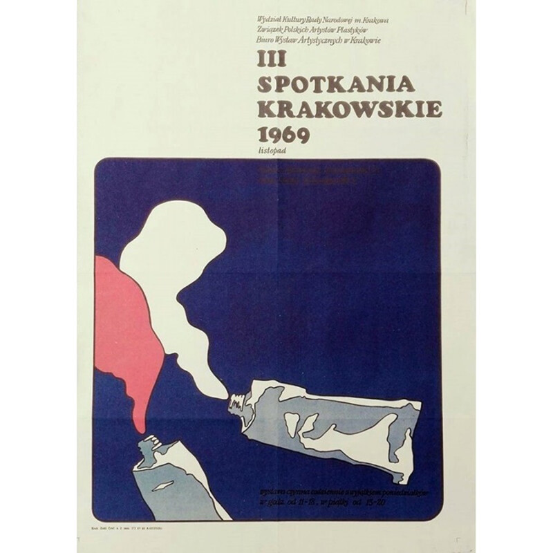 Vintage Original Polish poster Spotkania Krakowkie - 1960s