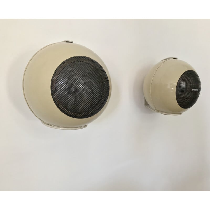 Pair of vintage spherical wall speakers by Bouyer - 1970s
