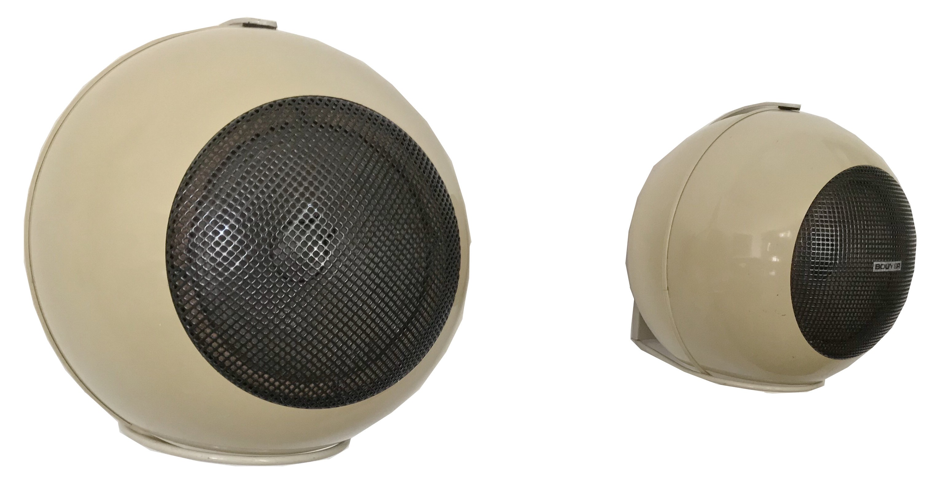 Pair of vintage spherical wall speakers by Bouyer - 1970s - Design Market
