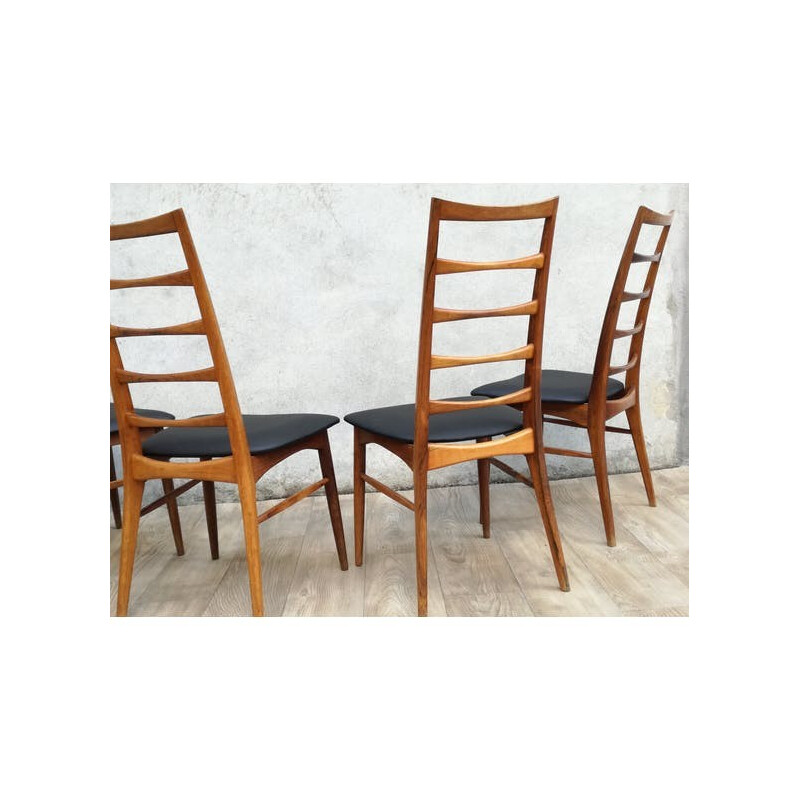 Set of 4 Liz Rosewood Chairs by Niels Koefoed - 1960s