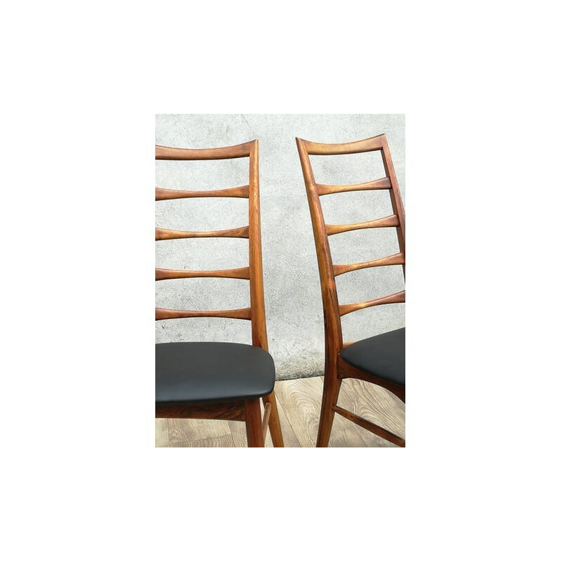 Set of 4 Liz Rosewood Chairs by Niels Koefoed - 1960s