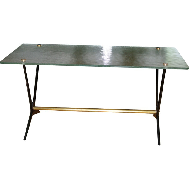 Vintage aluminum coffee table by Jarden France - 1950