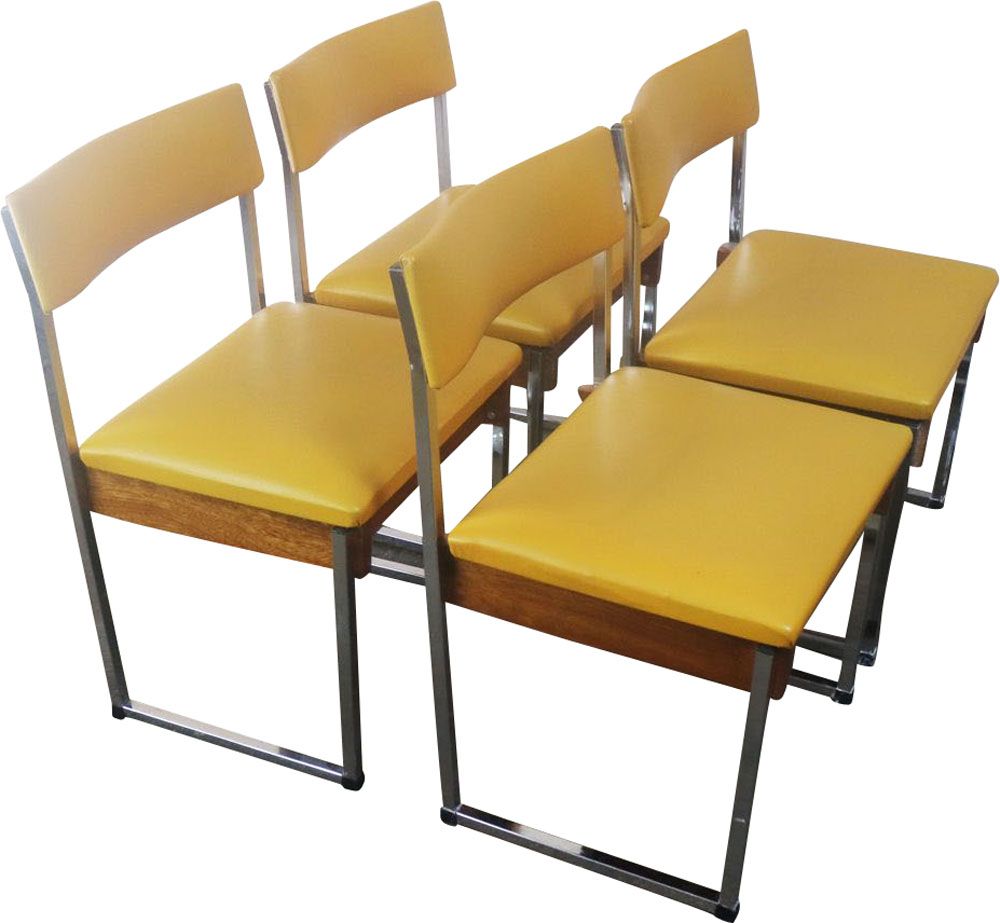 vintage set of 4 german dining chairs