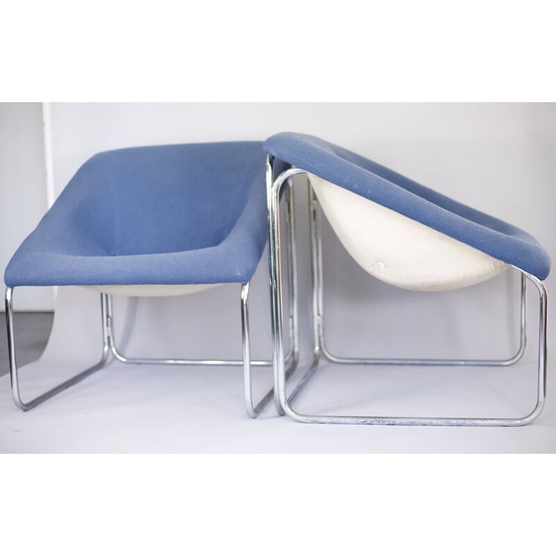 Vintage blue cubic armchair
